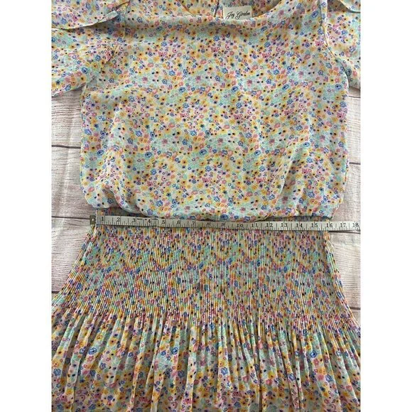 Vintage 1990's Joy Gordon Women's Light Bright Floral Dress - 12 - Picture 5 of 11